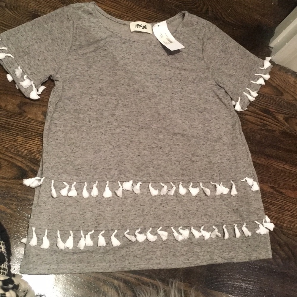 Heather grey tassel t shirt